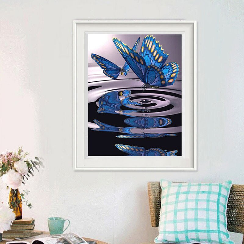 Full Diamond 5D DIY Diamond Painting"Pretty butterfly"Diamond Embroidery Cross Stitch Rhinestone Mosaic Painting: 3007