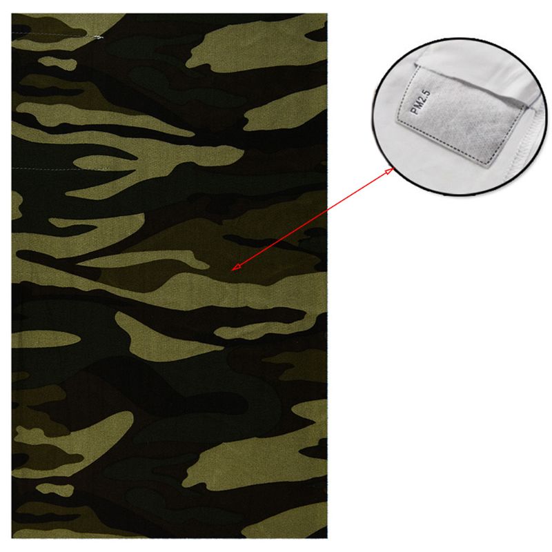 Unisex Neck Gaiter Scarf with Filter Pocket Tube Bandana Motorcycle Half Face Cover Outdoor Cycling Sunscreen Magic Mask: Camo 4