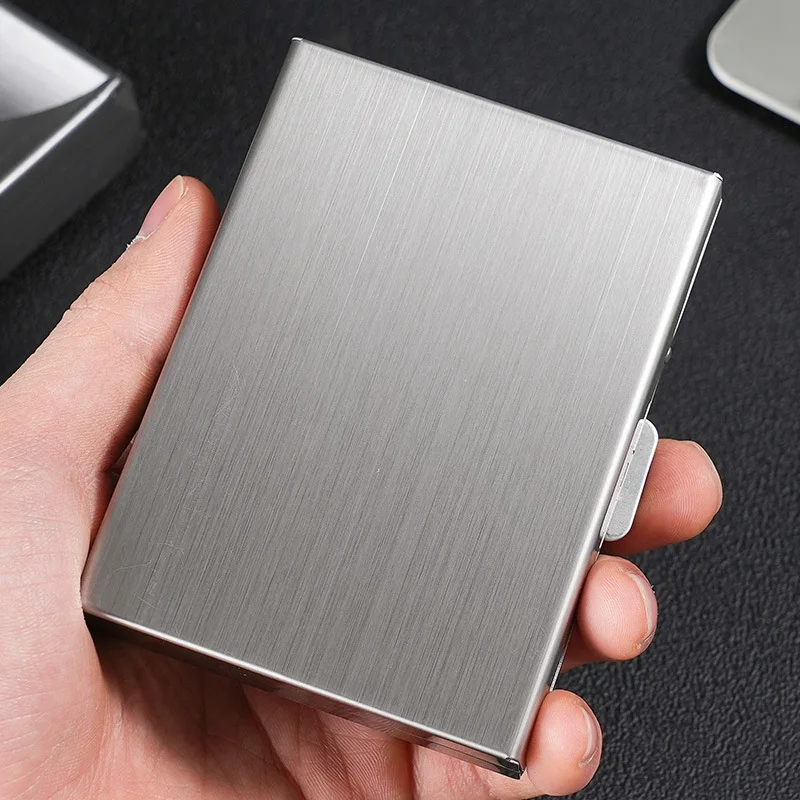 Rfid Credit Carte Roestvrijstalen Kaart Grote Capaciteit Case Metalen Kaart Doos Walle Anti Magnetische Anti-Diefstal Kaarthouder Ideaal Cadeau