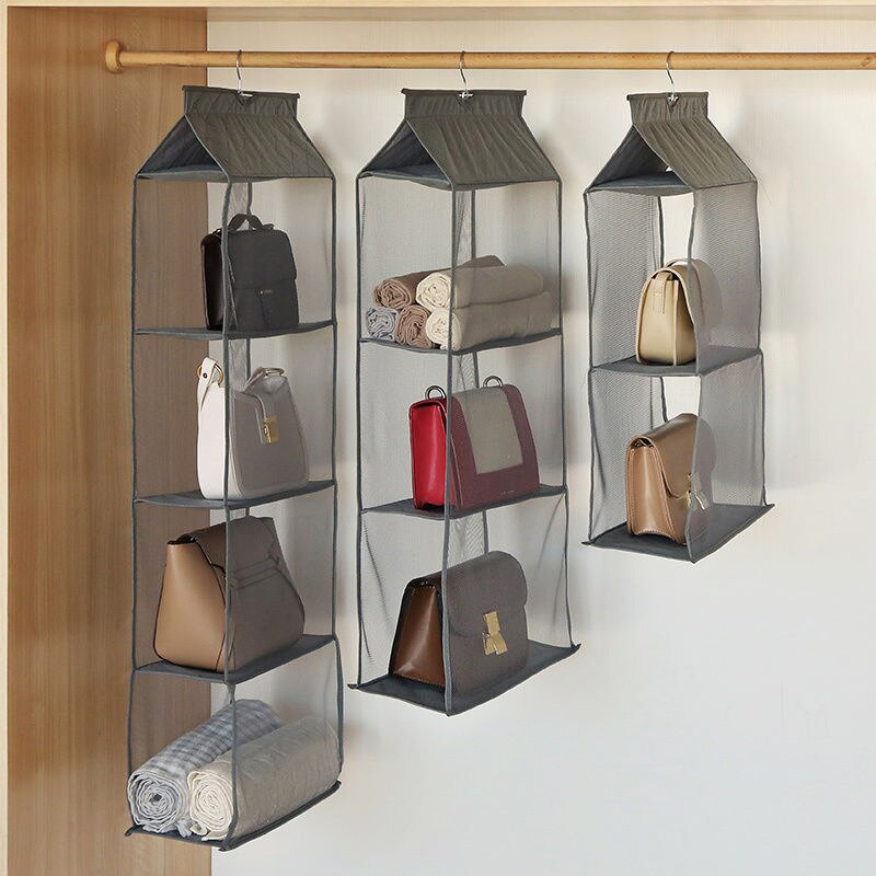 3/4 pocket bag organizer is the organizer of Wardrobe, wardrobe, dust bag, storage bag, large bag, handbag and tote bag