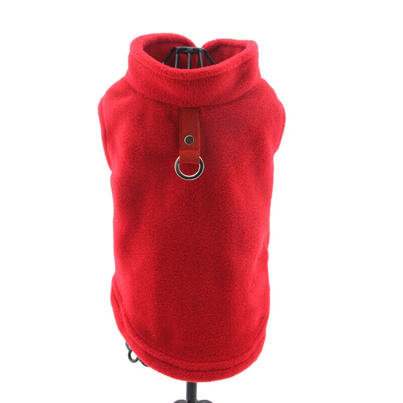 Fleece hundväst sele små medelstora hundar jacka tröja kappa tröja: Röd / M