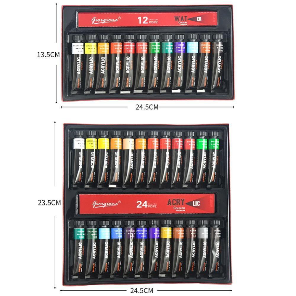 12/24 kleuren acrylverf 15ml tubes tekenverf pigment handgeschilderde muurverf voor kunstenaar doe-het-zelf