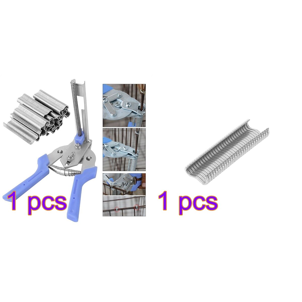 Gevogelte Kooi Klem Installatie M Nail Bevestiging Klem Kip Konijn Nerts Vos Vogel Hond Kooi Klem Installatie: 1 Plier and 600 Nail
