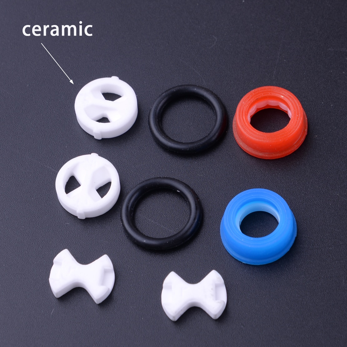 8Pcs/Set 1/2'' Valve Tap Replacement Ceramic Disc &amp; Silicon Washer Gasket Insert Accessories