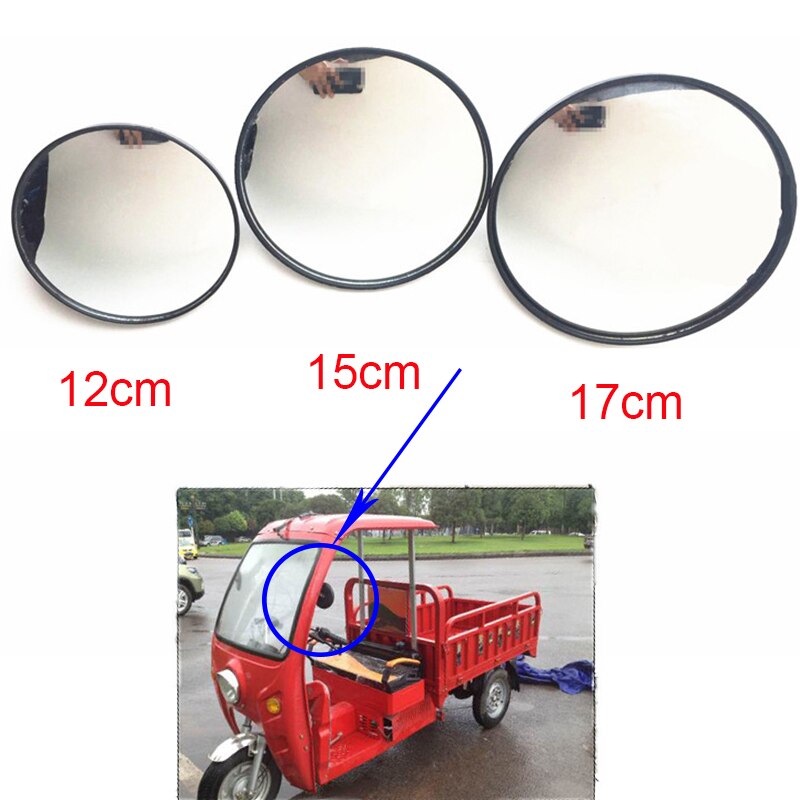 Trehjulet rund konkav konveks spejl 6mm/8mm 360 graders justerbar motorcykel auto bilcykel 4- hjul reflektor bakspejle