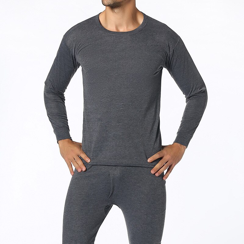 Thermische winter naadloze strakke flexibele lange onderbroeken zelfverwarmende warme ondergoedset ondergoed voor mannen: Grijs / Xxxl