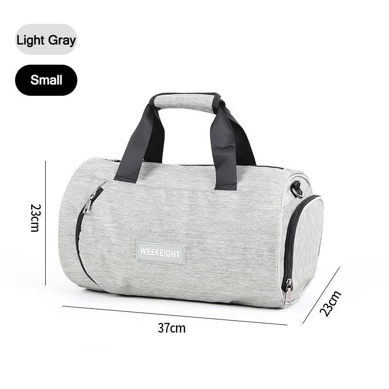 Bolsa de deporte de entrenamiento impermeable de 30L para hombres con bolsillo para zapatos, equipaje de viaje, bolsas de lona, bolso de fitness, bolsa de viaje: LightGray-S