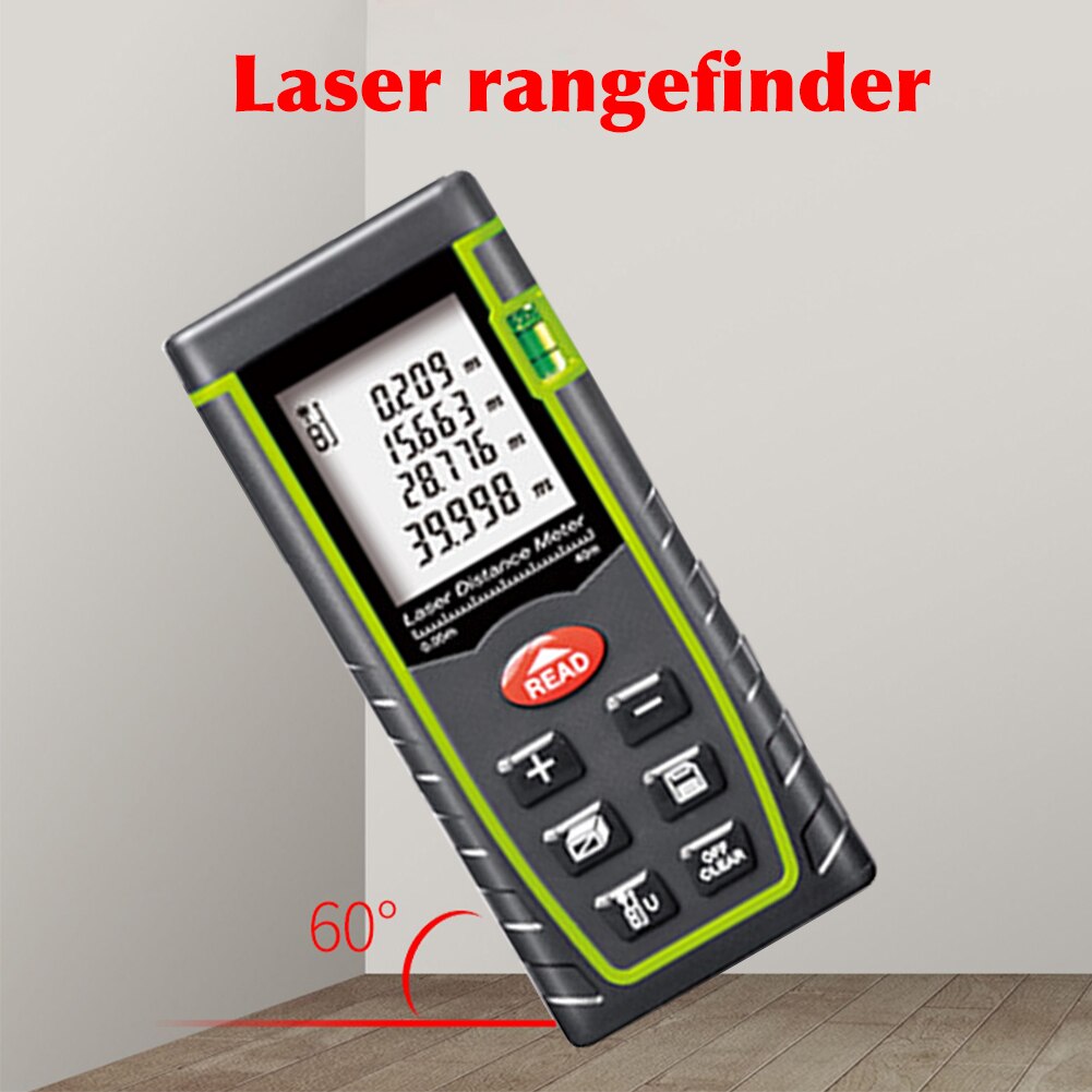 Portable Handheld Tape LCD Screen Battery Operated Electronic Digital Display Rangefinder Data Recording Distance Meter