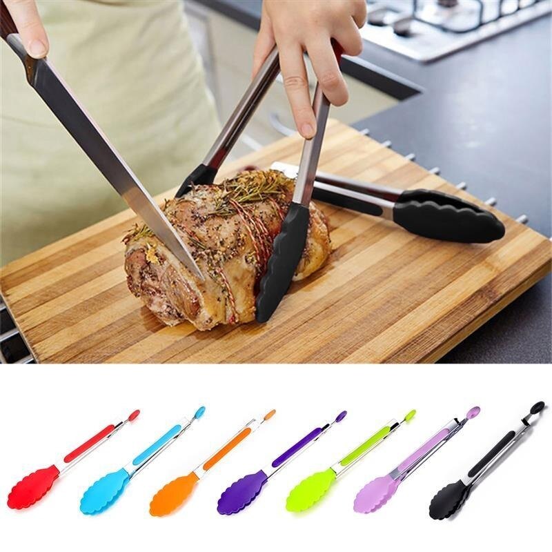 Kitchen Clip Barbecue Tool High-temperature Silicone Nylon Food Clip Stainless Steel Silicone Bread Clip Kitchen ToolAccessories