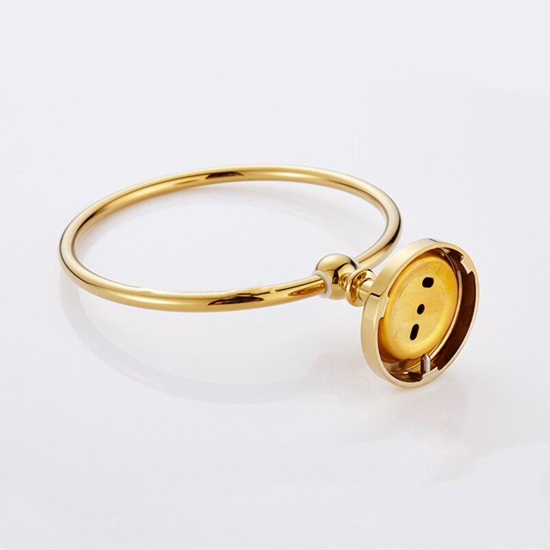 Gold/ Rose Gold Simple Copper Towel Ring Towel Bar Bathroom Hardware Accessories