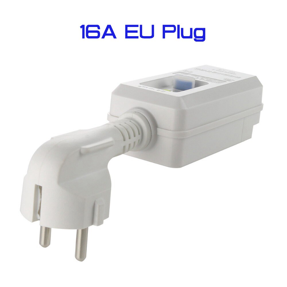 16A 220V 240V EU Plug GFCI Safety RCD Leakage Protection Socket Adaptor Home Circuit Breaker Cutout Powers Trip Switch