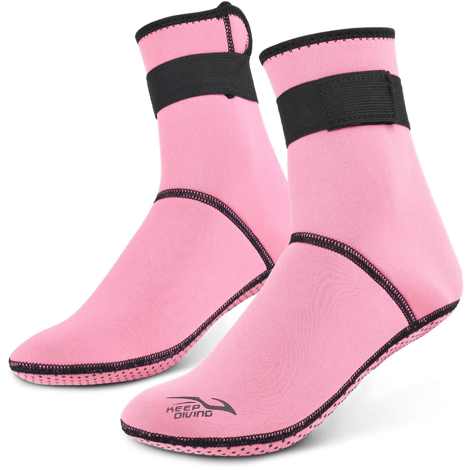 Calcetines de buceo de neopreno de 3mm, botas térmicas antideslizantes, cómodos y ligeros, para Rafting, esnórquel y playa: Rosa / XS
