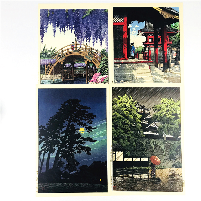 24 hojas/Set paisaje poético japonés postal grande tarjeta de felicitación tarjeta de de cumpleaños Tarjeta de mensaje