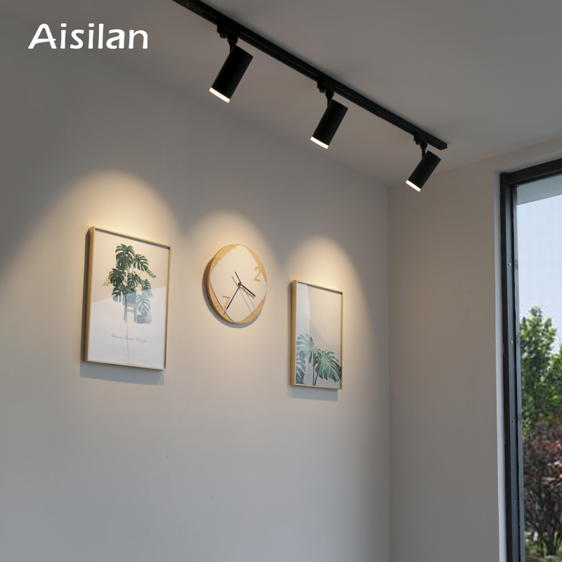 Aisilan Nordic LED track spotlight Moderne gratis hoek rotatie voor woonkamer slaapkamer gang eetkamer keuken AC85-260V 7W