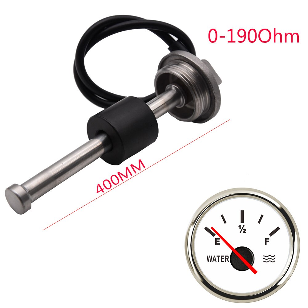 0-190Ohm 52MM Water Level Gauge Red Backlight Water Tank Level Indicator Meter with Fuel Level Sensor 200MM 250MM 300MM 400MM: 400mm ws gauge