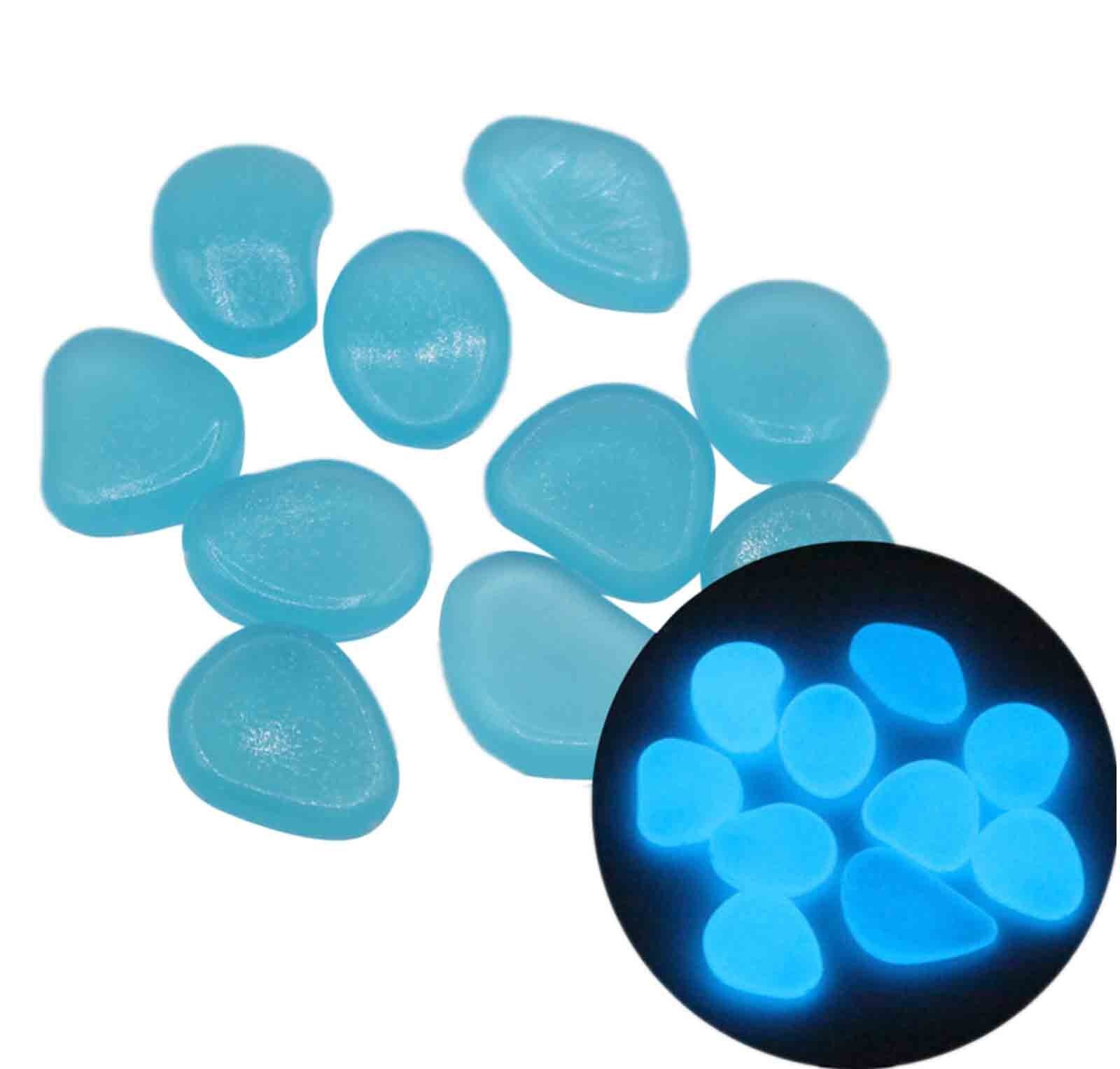 26@ Glow in The Dark Pebbles Luminous Stones Rocks For Garden Aquariums Decor Jardineria Walkway Decoration 100PCS: J