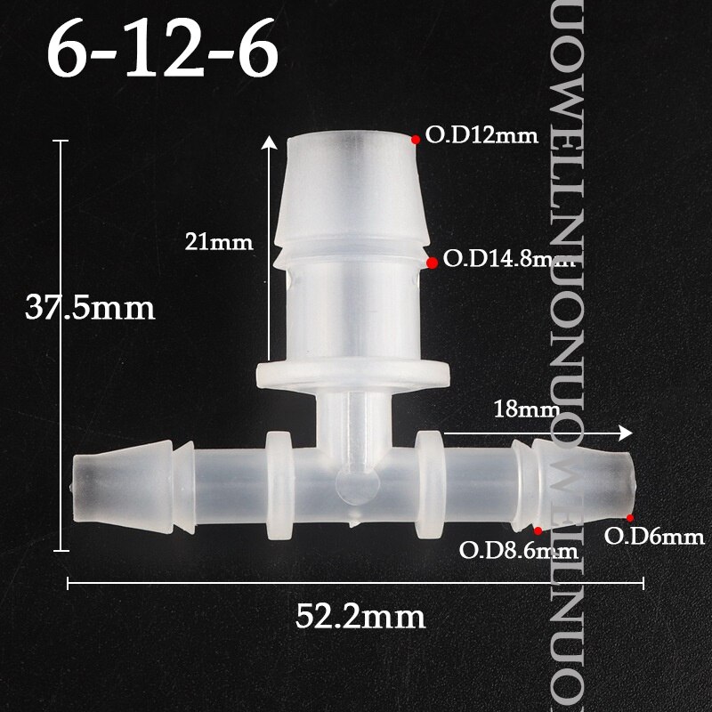 Conector de mangueira de água pp, conector redutor de plástico, conectores t para aquário, tanque de peixes, tubulação de água, junta de cano de escape de pagode, 10 peças: YELLOW