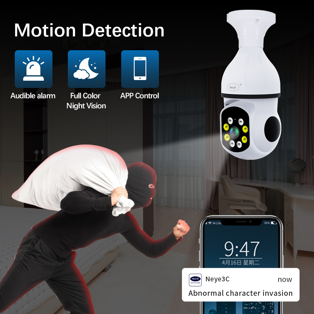 kabellos 5g WiFi Birne Kamera 8MP 4K 360 ° Birne Kamera HD Mini Kamera LED flackern Sensor Nacht Vision Kamera Clever Heimat ip kamera
