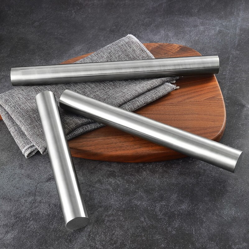 Non-stick Rolling Pin Stainless Steel Handle Dough Roller Bake Cake Pizza Dumpling Pastry Accessories Household Kitchen Gadges
