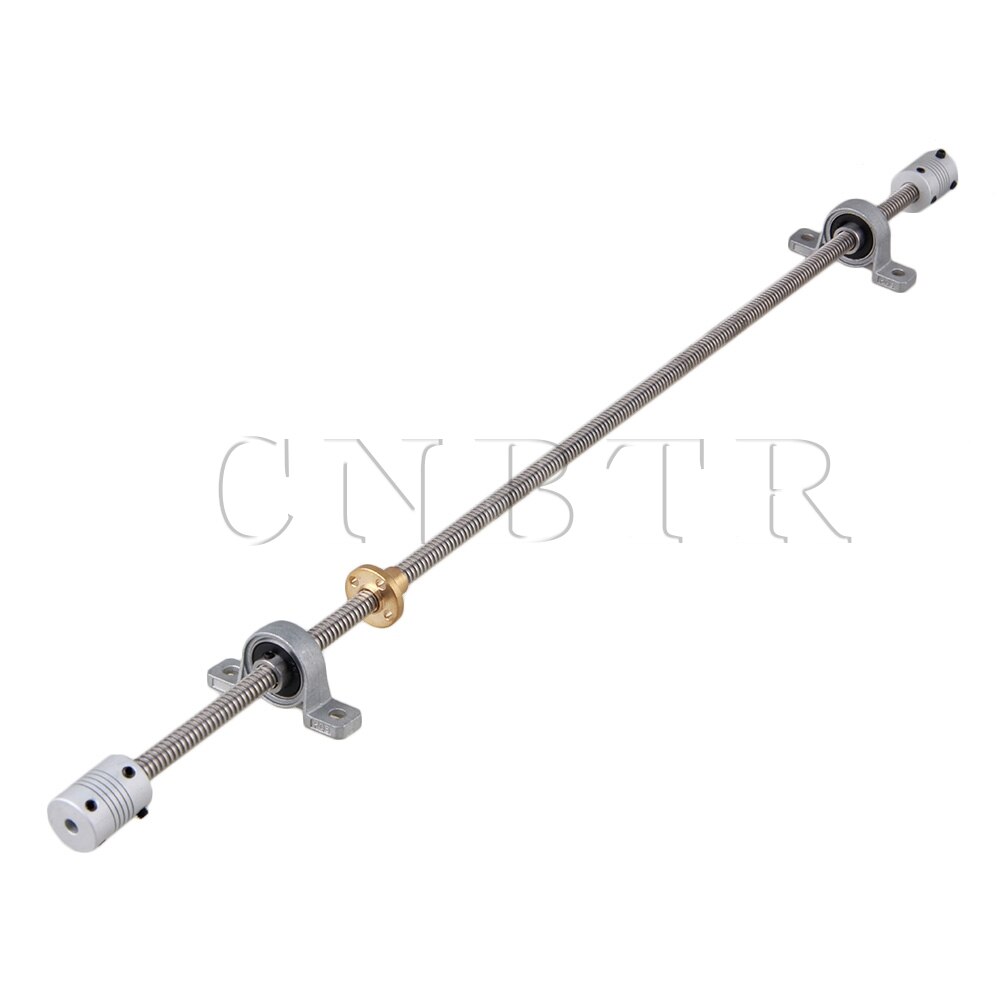 CNBTR Horizontal 2mm Lead Screw Shaft Coupling 500mm Lead Nut Coupling Set