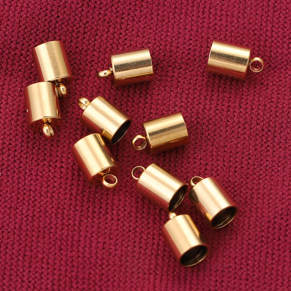10 pièces Lot en acier inoxydable argent or fermoirs cordons embouts cordon pour bricolage fabrication de bijoux Bracelet collier résultats de bijoux à bricoler soi-même