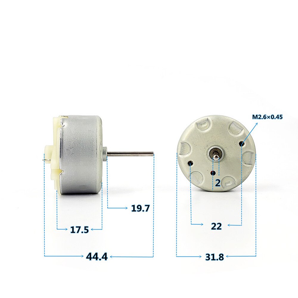 Motor de Micro RF-500TB-12560 Mabuchi DC 6V-12V 9V 5500RPM, cepillo de Metal precioso, Motor redondo de eje largo de 32MM para alarma de humidificador