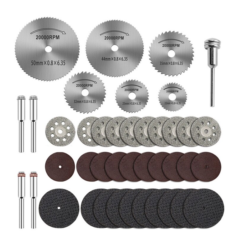 Multifunctionele Snijden Wheel Set Voor Rotary Tool Hss Circulaire Zaagbladen Diamant Snijden Wielen Voor Hout Zachte Metalen: 41pcs