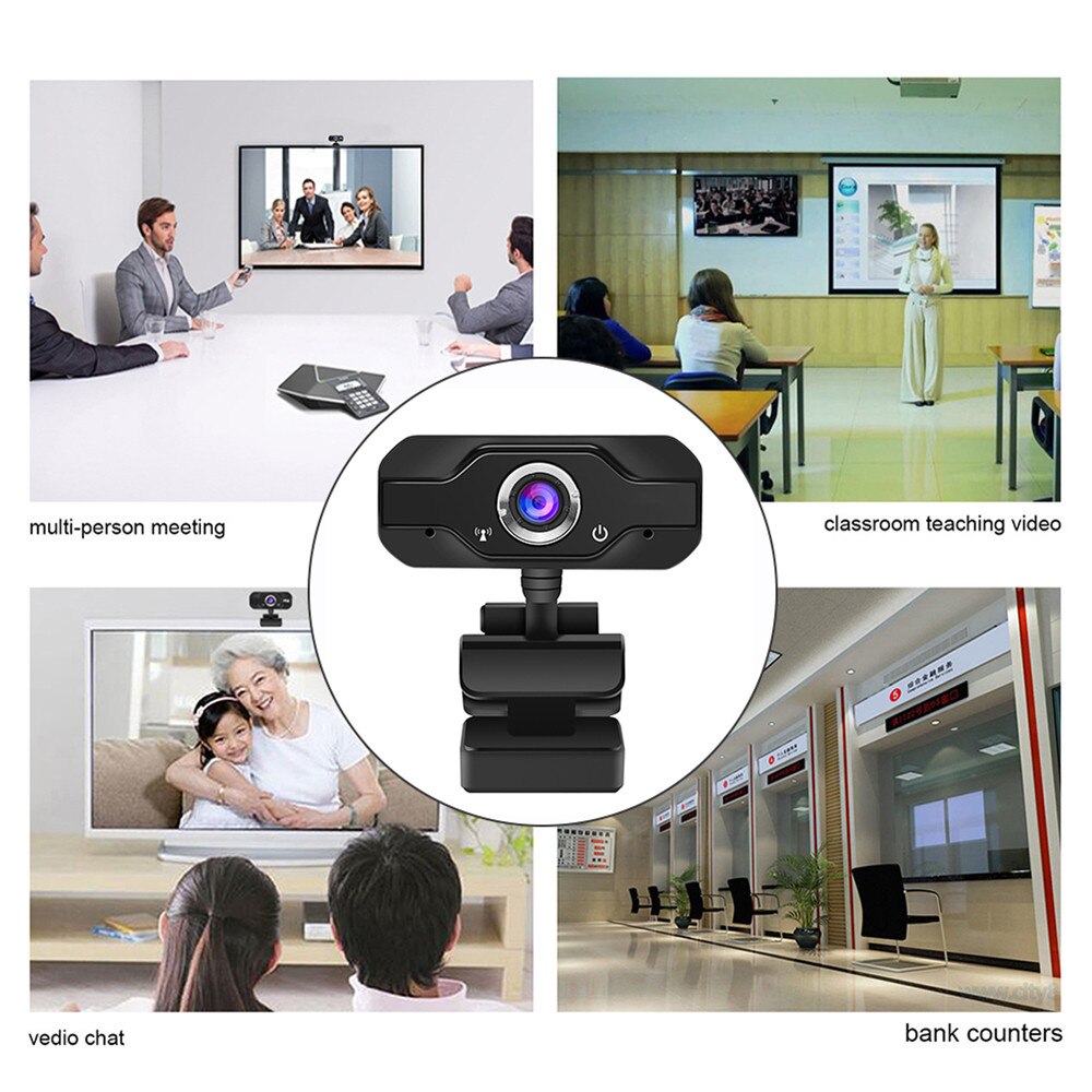 Usb Webcam Hd 1080P 200 Miljoen Pixels Autofocus Usb Computer Camera Met Microfoon Voor Android Tv, Laptop, desktop Computer, Pc