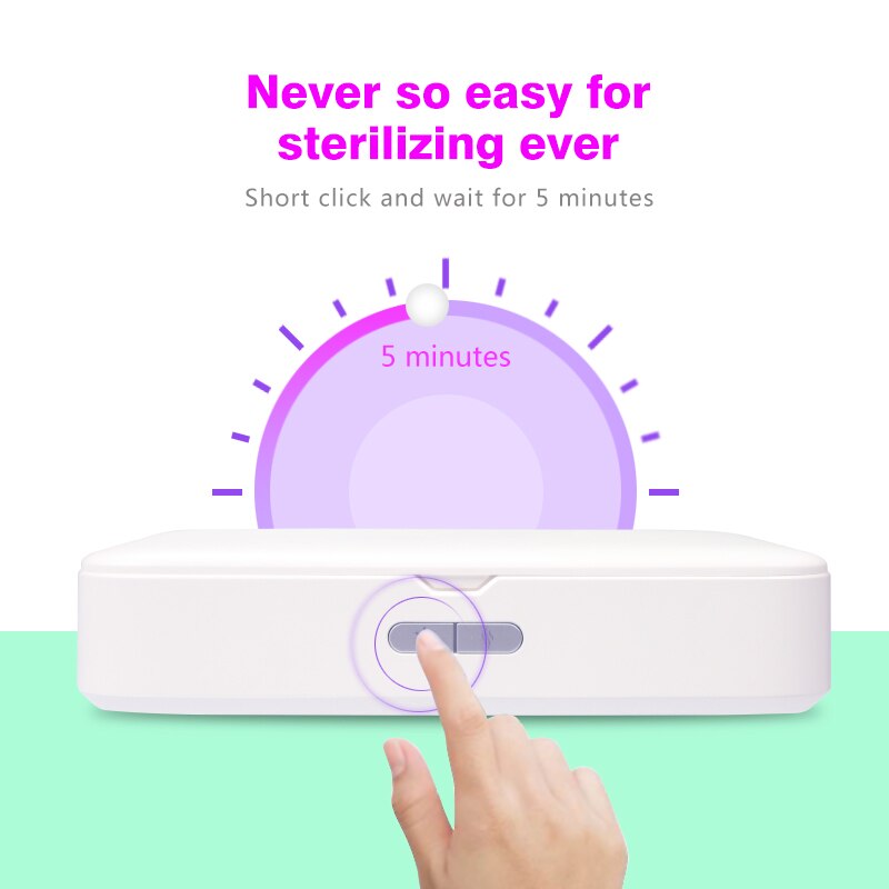 Draagbare uv-kast telefoon desinfectiemiddel uv-reiniger mobiele dubbele ultraviolet desinfectielamp