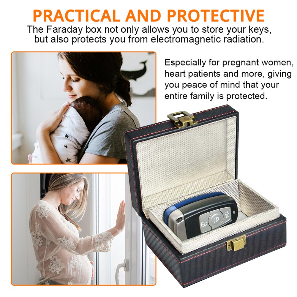 Car Keyless Signal Blocker Anti Theft Faraday Box Security RFID Faraday Key Fob Protector Shielding Blocker