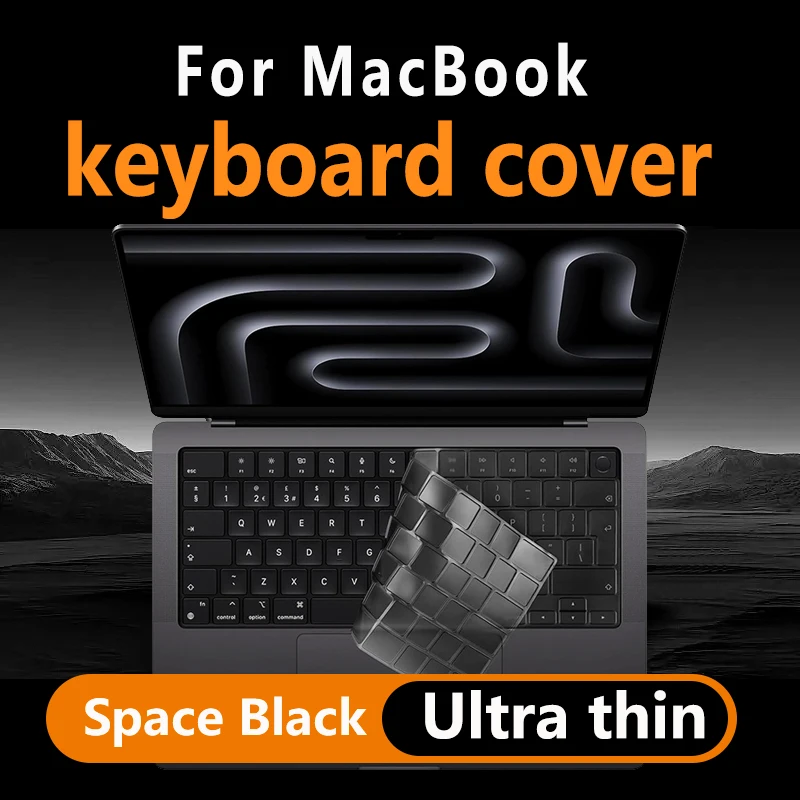 Premium Keyboard Cover Skin Ultra Thin dla MacBook Air 15" M3 M2 A3114 A2941, Air 13.6" A3113 A2681, Pro 14" 16" A2918 A2779