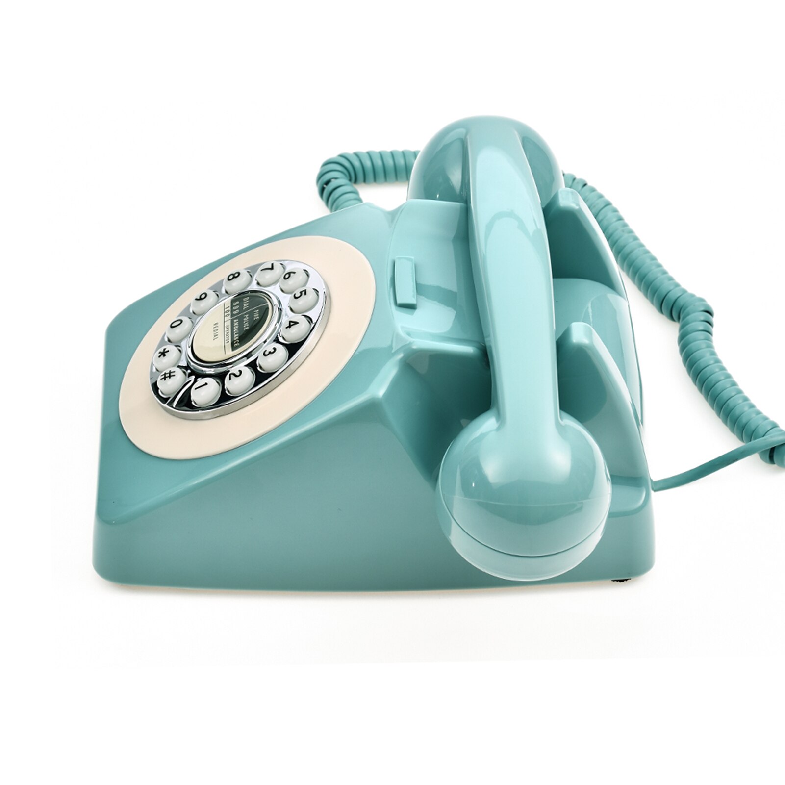 Desktop Corded Phone 80s Vintage Retro Style Telephone Desk Landline Phone Support Ring Volume Control for Home Office Business