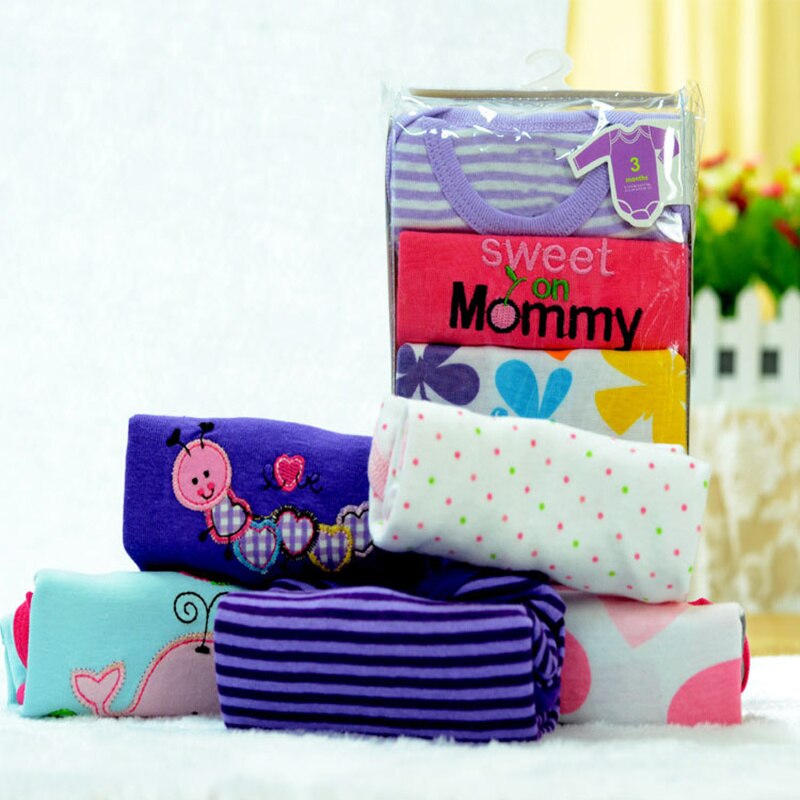 Hoge Qaulity Pack Van 5 Baby Boy Girl Lange Mouw Bodysuits Baby Dragen Katoen 3M Tot 48M Met label Op Hals