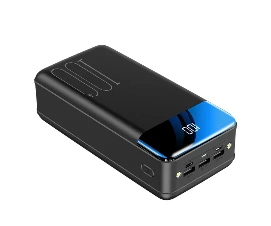 100000 mah powerbank mit hoher kapazität, universelles Handys netzteil mit 5v schnellladeanschlüssen, usb-schnittstelle, kompatibel mit Apfel-, Android- und huawei-handys: Schwarz