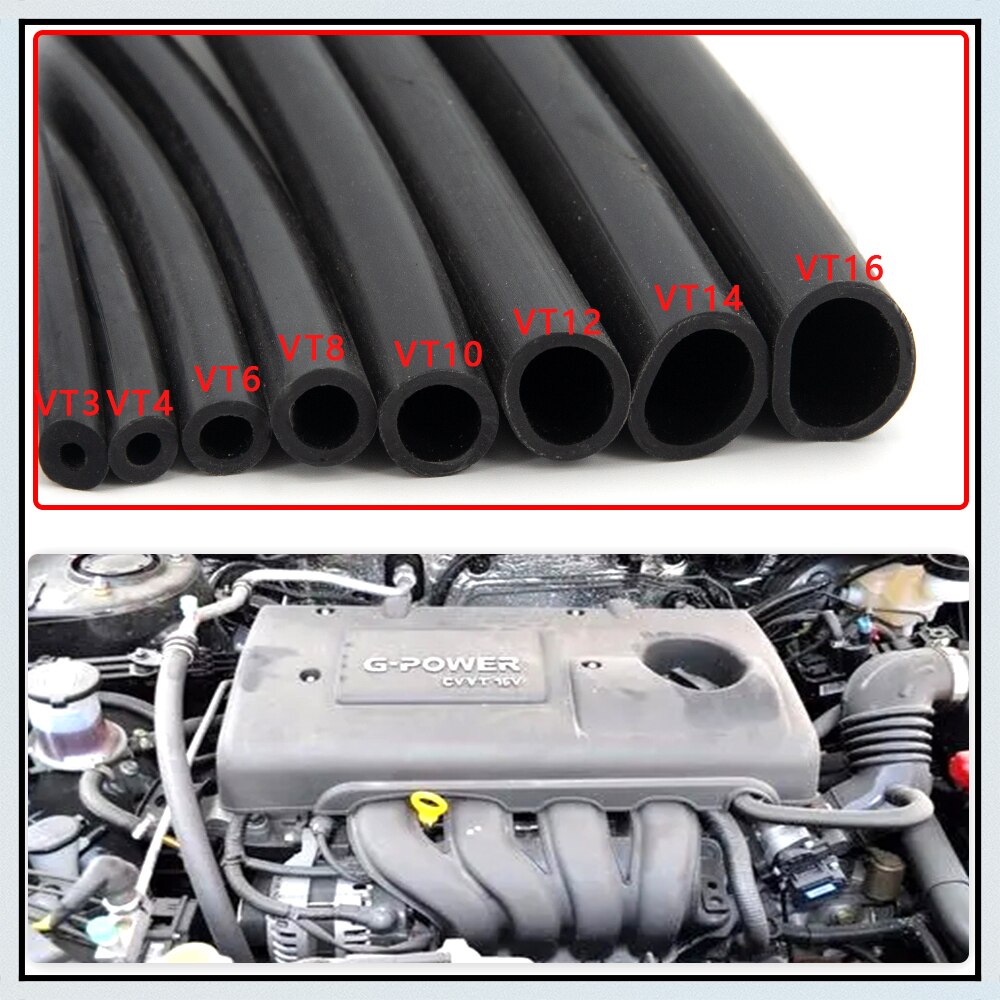 2M Lengte Siliconen Vacuum Tube Slang Silicon Tubing 3/4/6/8/10/12/14/16Mm Zwarte Auto Onderdelen Universele