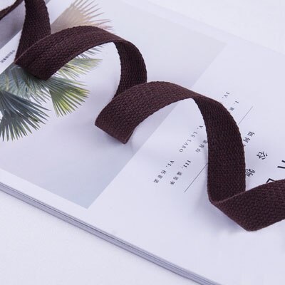 2 Meter 25 Mm Canvas Lint Riem Zak Katoen Singels Polyester/Katoen Singels Knapzak Strapping Naaien Zak Riem accessoires: Dark brown