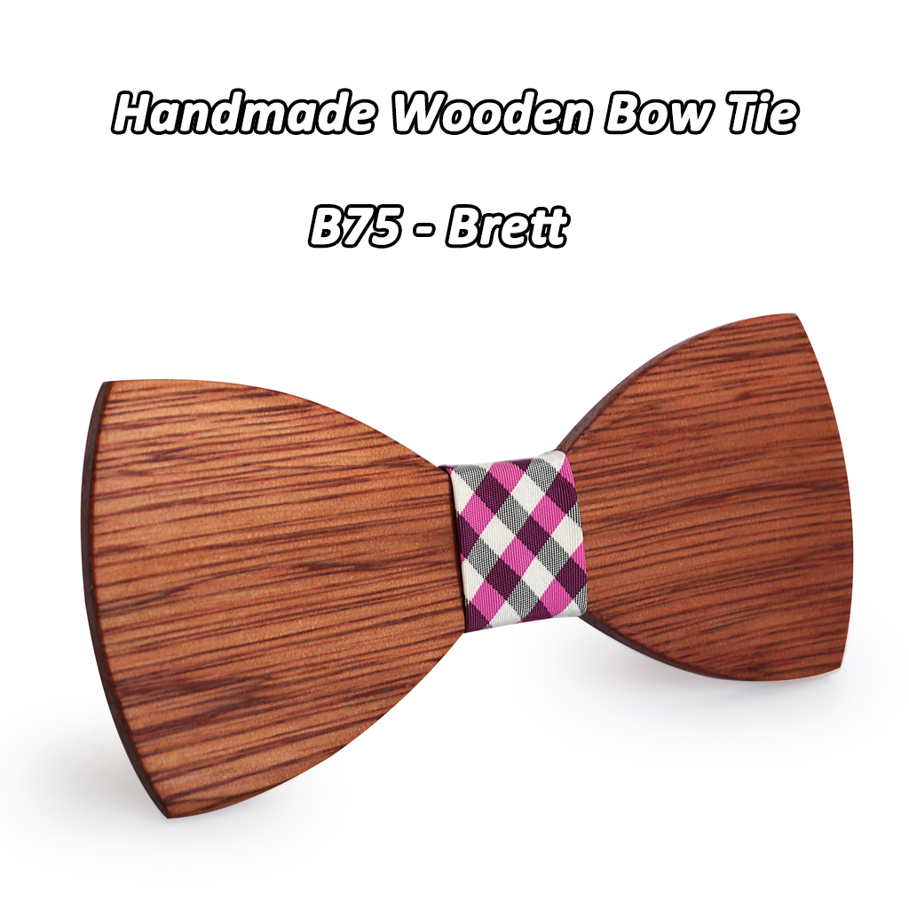 Mahoosive — Nœud papillon en bois, pour homme, accessoire simple, costume, idéal pour mariage, business et occasions formelles: B75