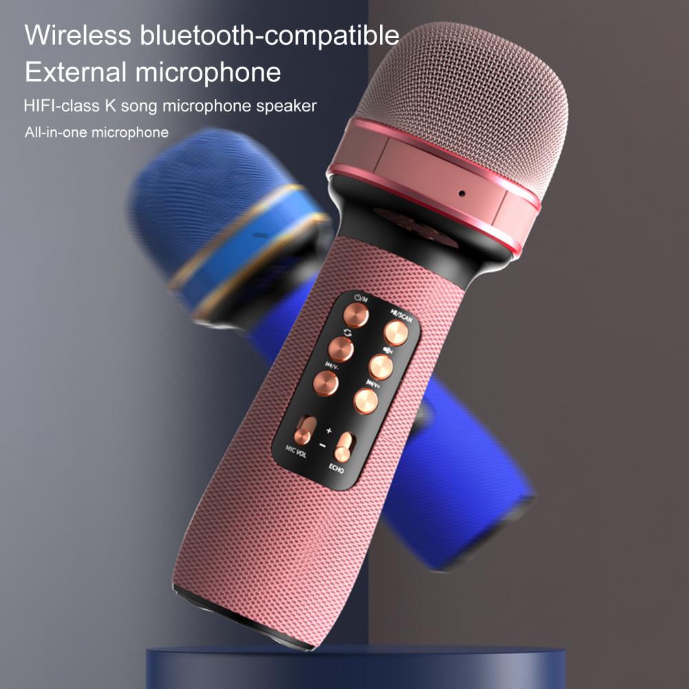 WS-898 Original Bluetooth-compatible Handheld Microphone Karaoke Speaker Party Music Mic for IOS Android Smart TV