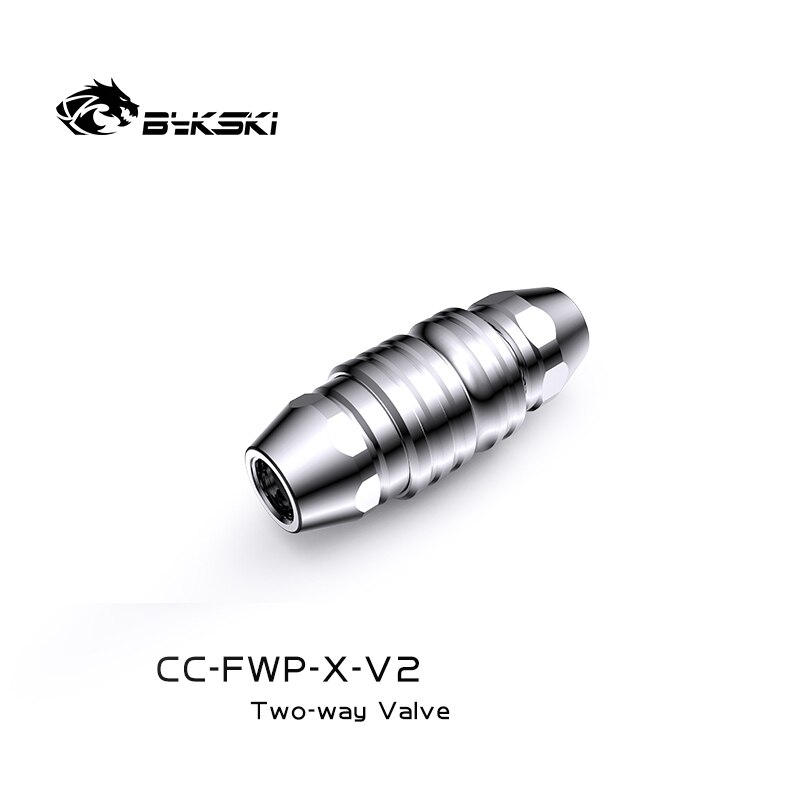 Bykski 2 Ways Quick Disconnected Water Stop Valve, Water Cooling Fast Cut-off Drain Valve Dual Channels, Pre, CC-FWP-X-V2