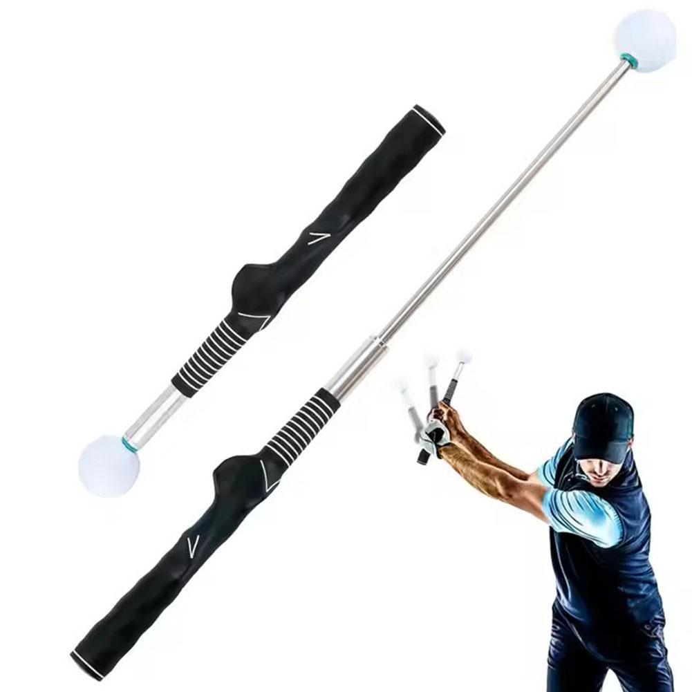 Einziehbarer Golfschwung-Trainingshilfe-Übungsstab, Golf-Assistent-Übungsstab für Höhle Innen- und Außenbereich, Golf-Griff-Trainer
