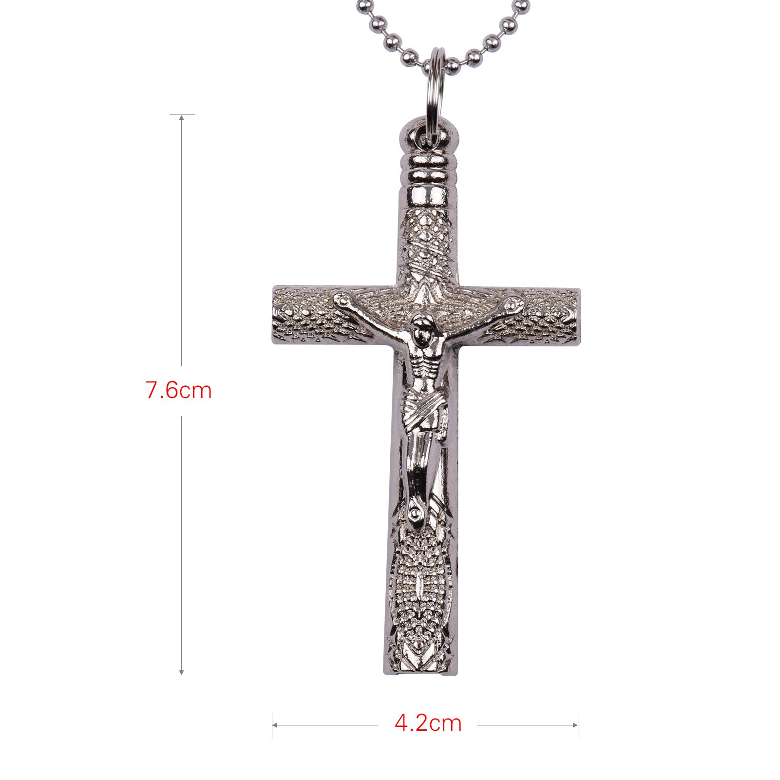 Artistic Drum Key Necklace Christian Jesus Crucifix Drum Key Tuner Drum Wrench for Jazz Drum Set