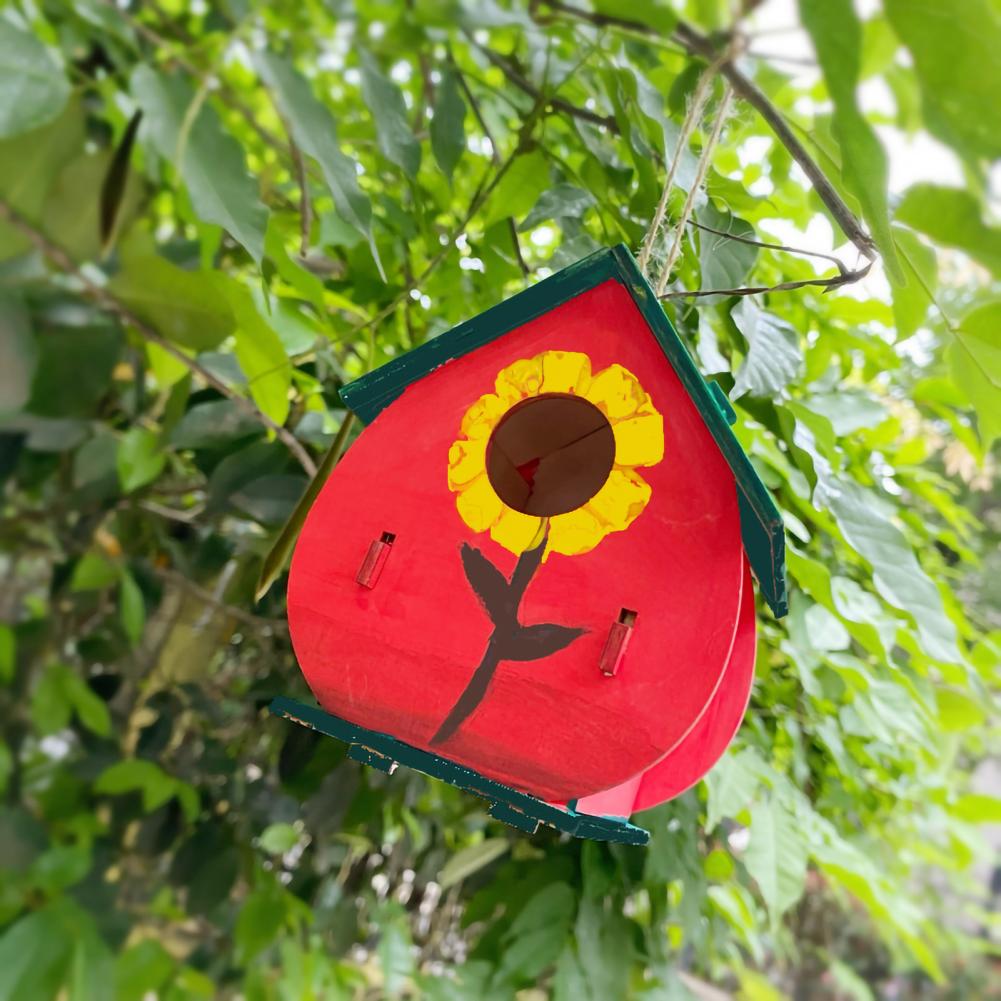 Kit de construction de maison d'oiseau pour enfants, peinture de bricolage, assemblage de nichoir, artisanat de boîte à oiseaux, construire de la peinture, pour enfants, 1 ensemble