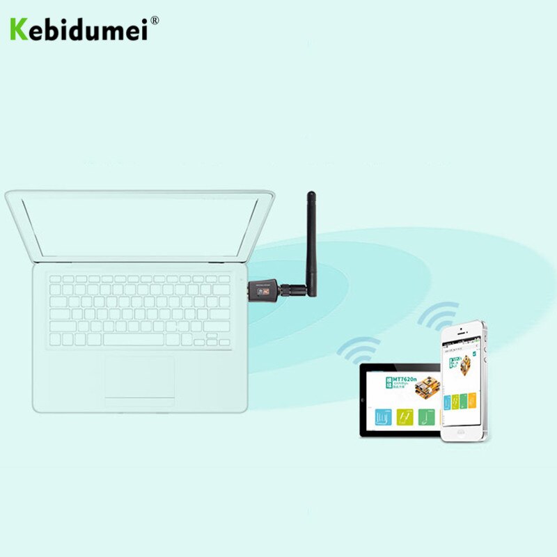 Kebidumei 600 mbps usb wifi adaptador sem fio 5 ghz 2.4 ghz com antena banda dupla 802.11ac rtl8811au para desktop/portátil/pc