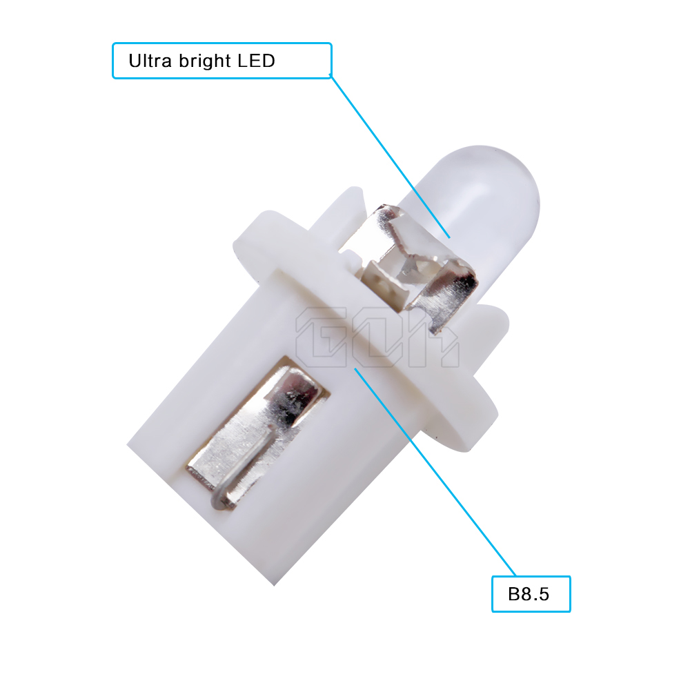 Bombilla led T5 B8.5 para salpicadero de coche, luces de indicador Interior, lámpara lateral, rojo, blanco, azul, DC12V, 10 Uds., al por mayor