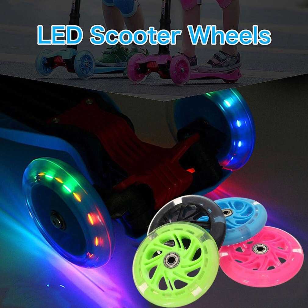 Scooter Wheel LED Flash Light Up Scooter Wheel for Mini Scooter with 2 ABED-7 Bearings 80mm