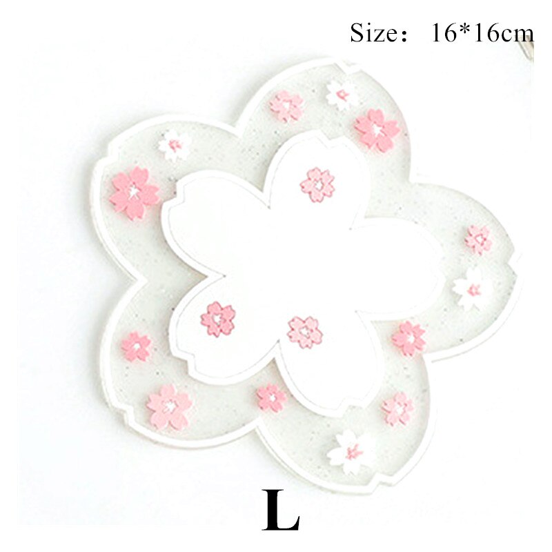 Cherry Blossom Isolatie Tafel Mat Familie Kantoor Anti-Skid Thee Cup Melk Mok Koffie Cup Bureau Pad: White L