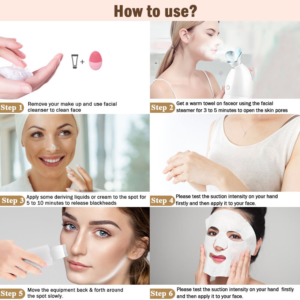 Ultrasonic Scrubber Sonic Skin Scrubber Deep Face Cleaning Facial Peeling Blackhead Cleaner And Face Steamer Skin Mouisture