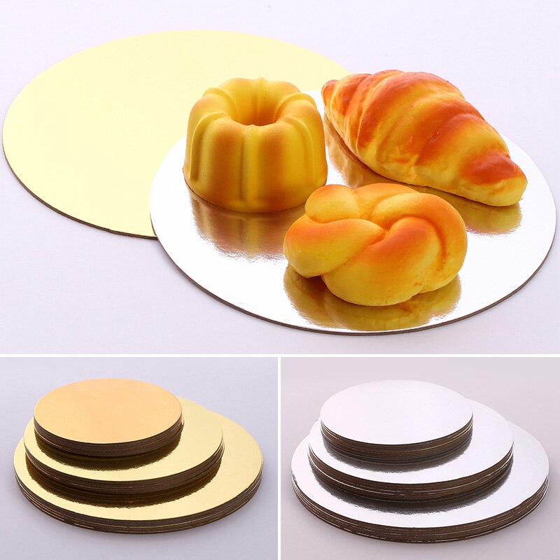 18Stck Goldene Silber Runde Kuchen Kreis Karton Kuchen Schlagzeug Kuchen Basis Platte Bord Plattenspieler Backen Werkzeuge