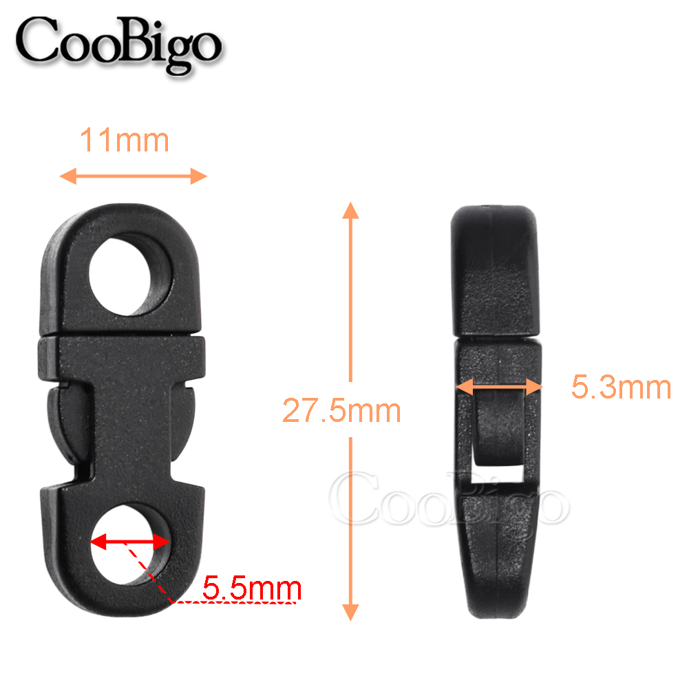 10 pçs fivela de liberação lateral de plástico mini paracord pulseira clipe fecho para câmeras cinta coleiras pet mochila acessório diy colorido