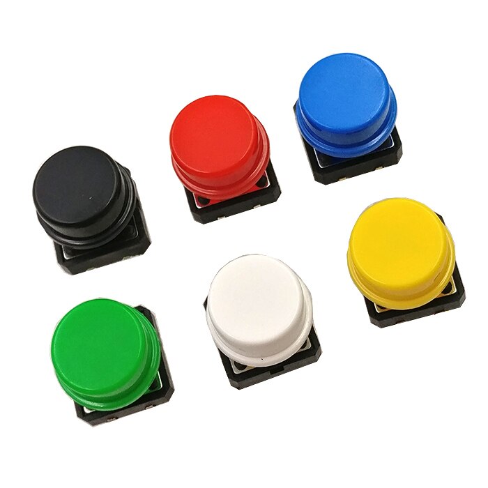 Interruptor táctil para luz de 12x12x100 h, teclas hechas en casa + tapa de tecla de Color, interruptor de inserción directa de 4 pies, teclas táctiles de luz, 7,3 Uds.